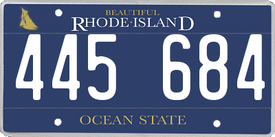 RI license plate 445684