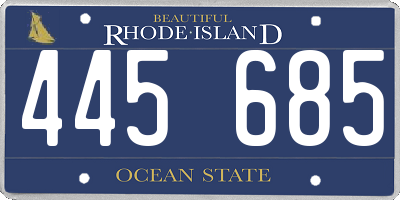 RI license plate 445685