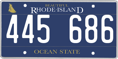 RI license plate 445686