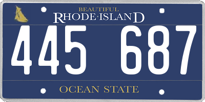 RI license plate 445687