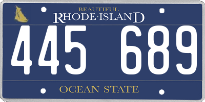 RI license plate 445689