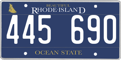 RI license plate 445690