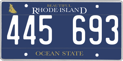 RI license plate 445693