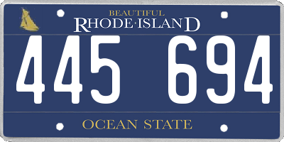 RI license plate 445694