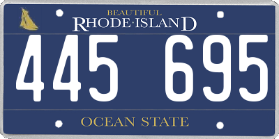 RI license plate 445695