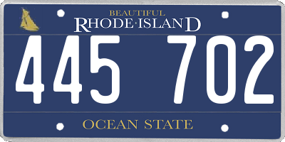RI license plate 445702