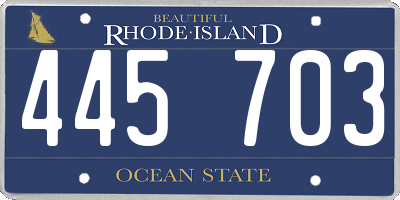 RI license plate 445703