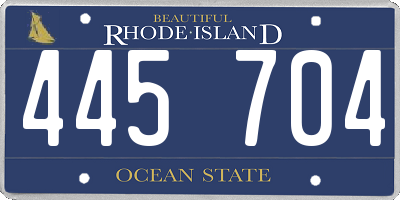 RI license plate 445704