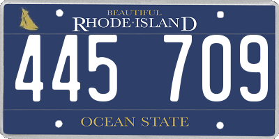RI license plate 445709