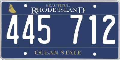 RI license plate 445712