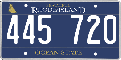 RI license plate 445720