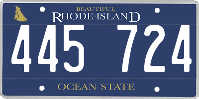 RI license plate 445724