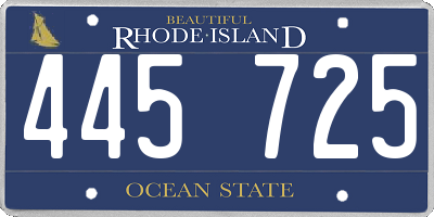 RI license plate 445725