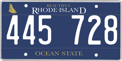 RI license plate 445728