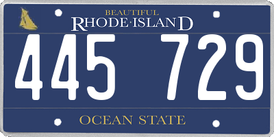 RI license plate 445729