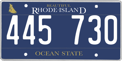 RI license plate 445730