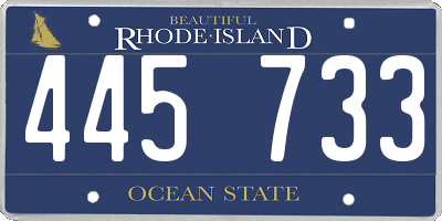 RI license plate 445733