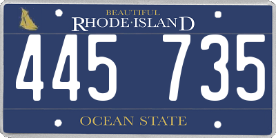 RI license plate 445735