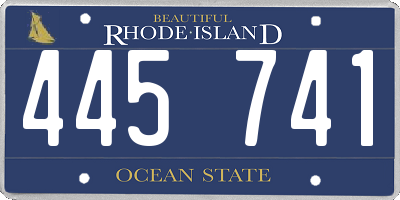 RI license plate 445741