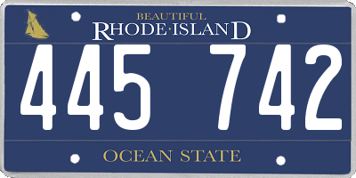 RI license plate 445742