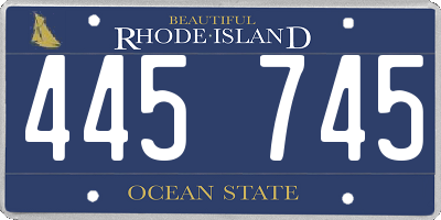 RI license plate 445745