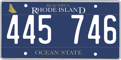 RI license plate 445746