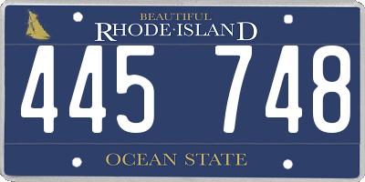 RI license plate 445748