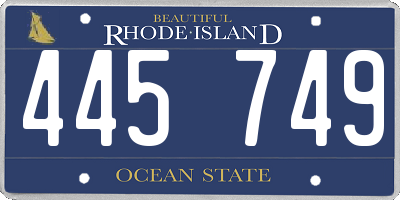 RI license plate 445749