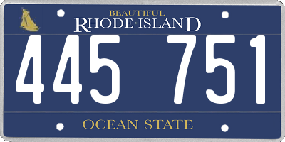 RI license plate 445751