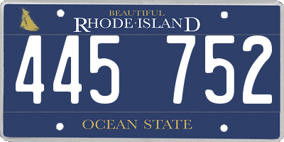 RI license plate 445752