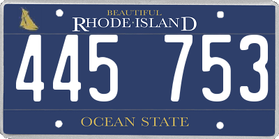 RI license plate 445753
