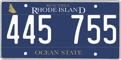RI license plate 445755