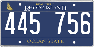 RI license plate 445756