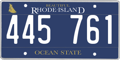 RI license plate 445761