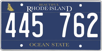 RI license plate 445762