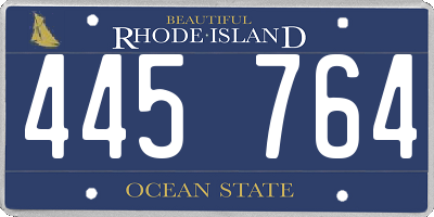 RI license plate 445764