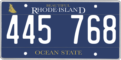 RI license plate 445768