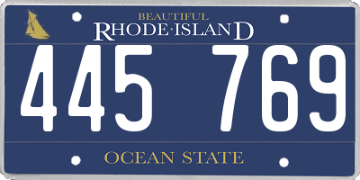 RI license plate 445769