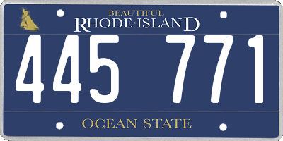 RI license plate 445771