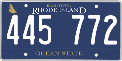 RI license plate 445772