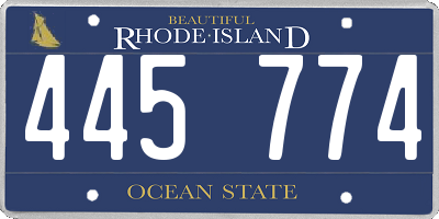 RI license plate 445774