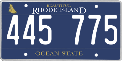 RI license plate 445775