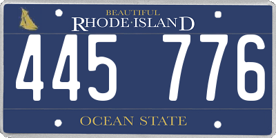 RI license plate 445776
