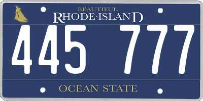 RI license plate 445777