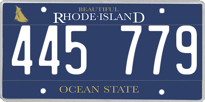 RI license plate 445779