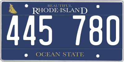 RI license plate 445780