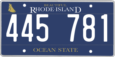 RI license plate 445781