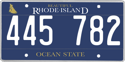 RI license plate 445782