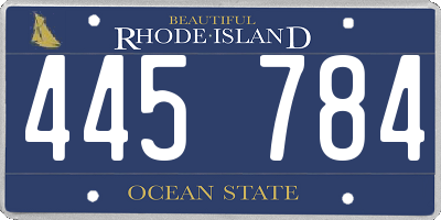 RI license plate 445784