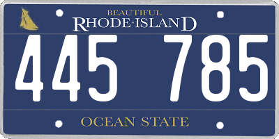 RI license plate 445785